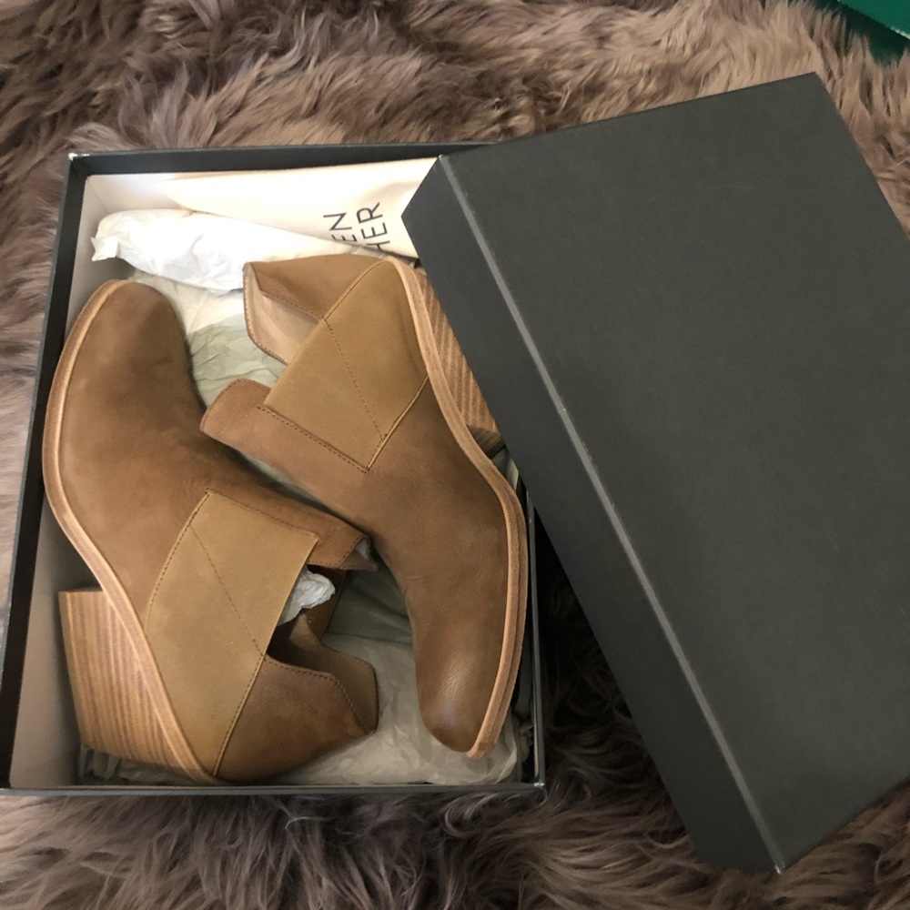 Eileen Fisher suede heeled booties